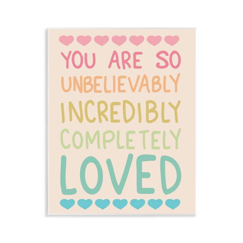 Stupell Completely Loved with Hearts Wall Plaque Art Design By Sweet Melody Designs - 11 x 14