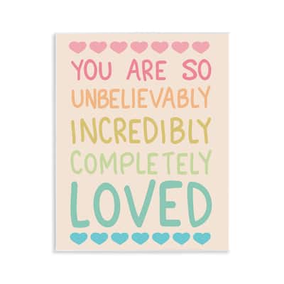 Stupell Completely Loved with Hearts Wall Plaque Art Design By Sweet Melody Designs