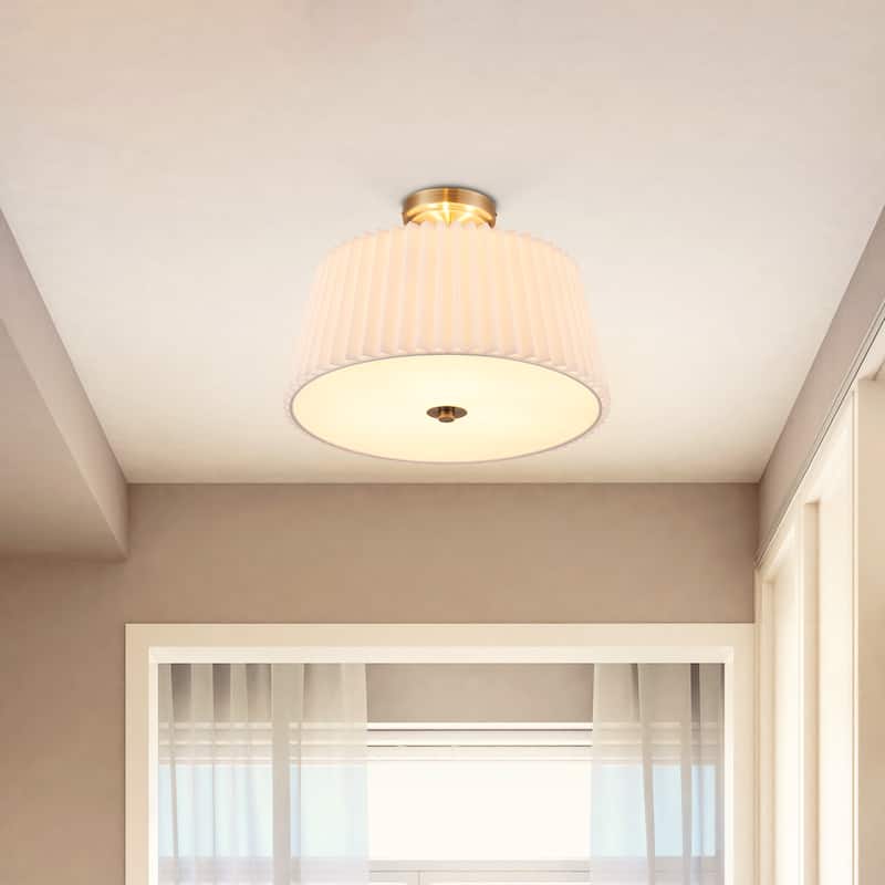 CO-Z 3-Light Modern Semi Flush Mount Ceiling Light Fixture - Gold