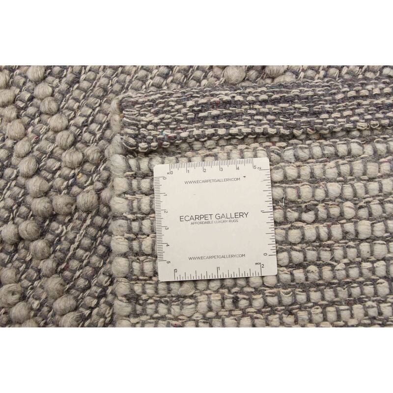 ECARPETGALLERY Braid weave Sienna Grey Wool Rug - 6'1 x 8'10