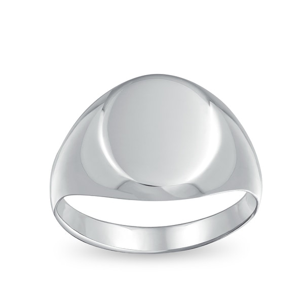 silver oval signet ring