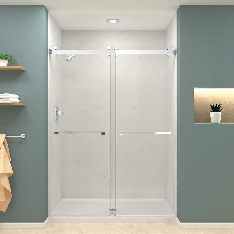 Transolid BYPT608010L-J 80" High x 60" Wide Bypass Frameless Shower