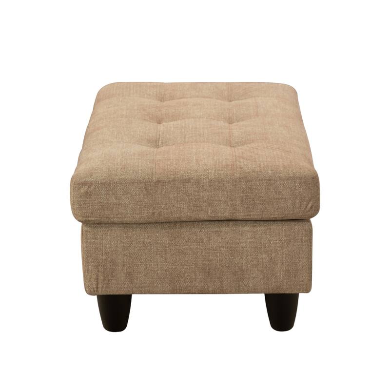 KISRAIS 34" Wide Upholstered Storage Ottoman