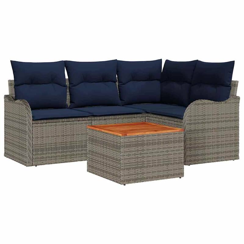 vidaXL 5 Piece Garden Sofa Set with Cushions - 69.9×48.2×27.2