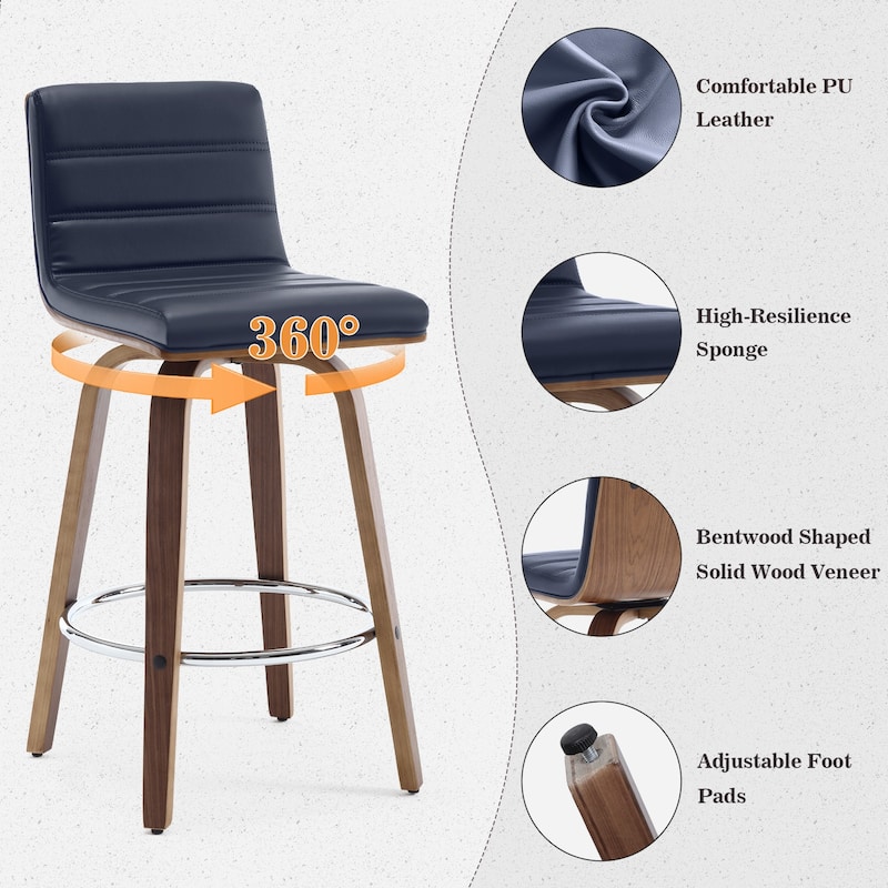 26"/29" Faux Leather Swivel Bar/Counter Stools, Set of 2/3