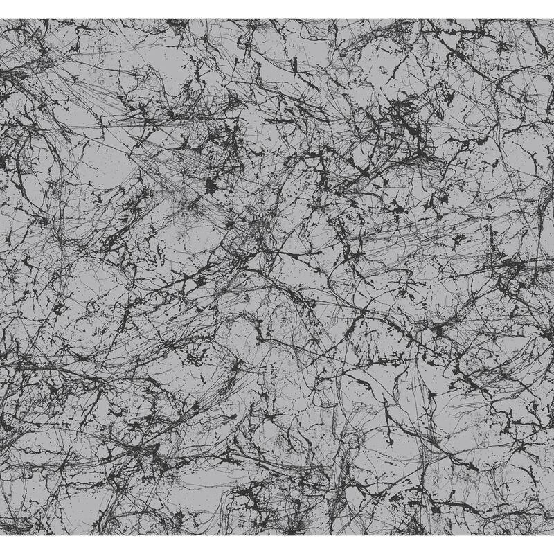 Seabrook Designs Paint Splatter Unpasted Wallpaper - 27 in. W x 27 ft. L - Silver Glitter and Ebony