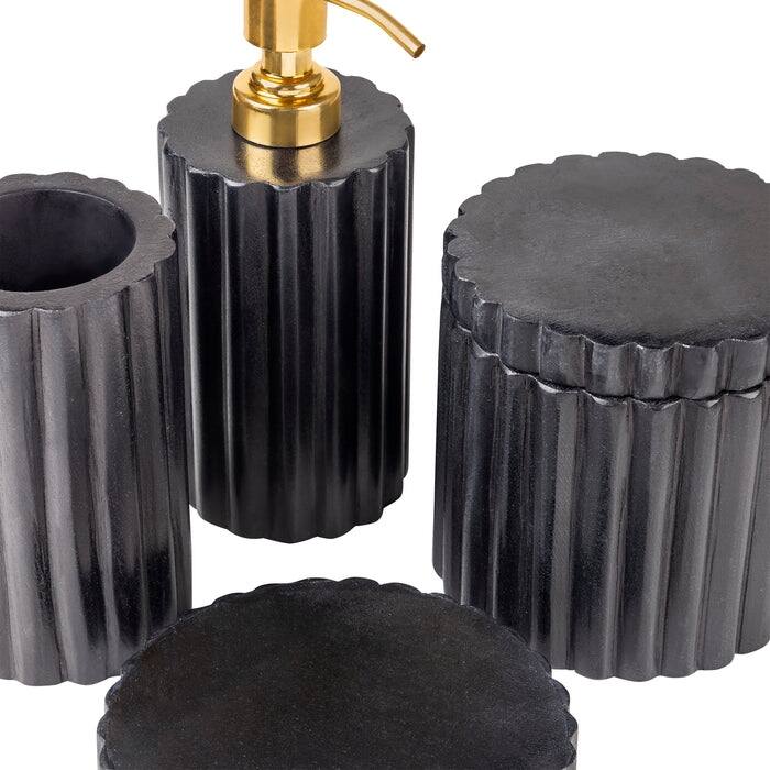 Roksana Black Marble Bath Accessories, Set of 4