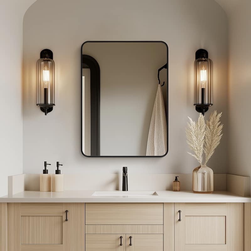 Talayuela Rectangular Aluminum Framed Medicine Cabinet with Mirror
