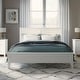 preview thumbnail 2 of 5, Full Size Modern Solid Wood Platform Bed with Tapered Legs and Elegant Slat Design Headboard