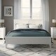 preview thumbnail 12 of 37, Modern Simple Solid Wood Platform Bed - Elegant Wood Bed with Headboard White - Full
