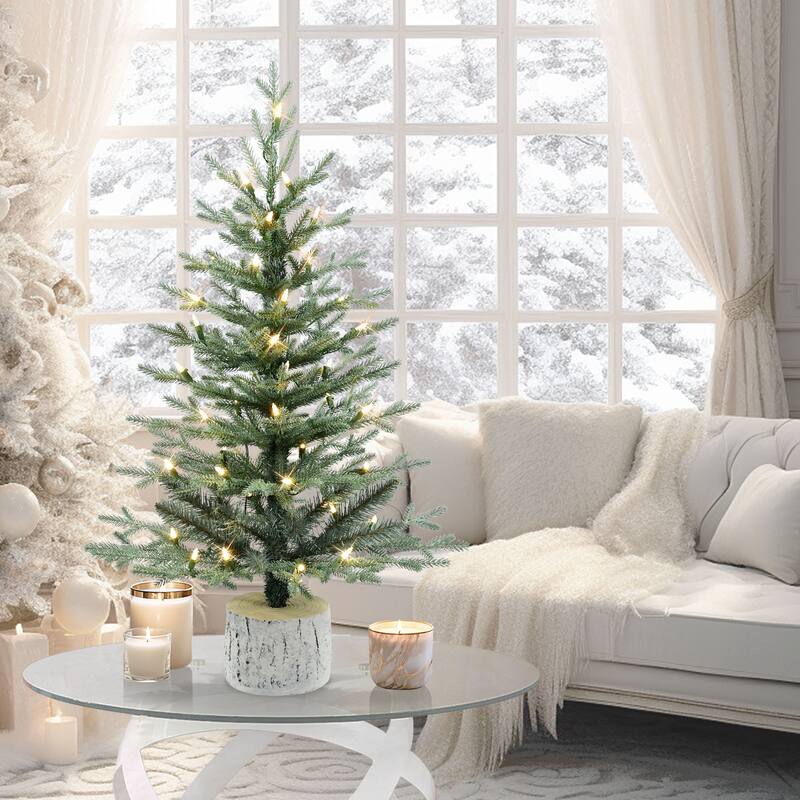 Puleo International 3 ft. Pre-Lit Potted Blue Arctic Fir Artificial Tree - 3 Foot - Blue