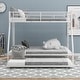 preview thumbnail 7 of 7, Twin over Full Bed Bunk Bed with Twin Size Trundlle, Two-Side Ladders,White