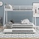 preview thumbnail 1 of 6, Twin over Full Metal Bunk Bed with Twin Size Trundle,Industrial Style White