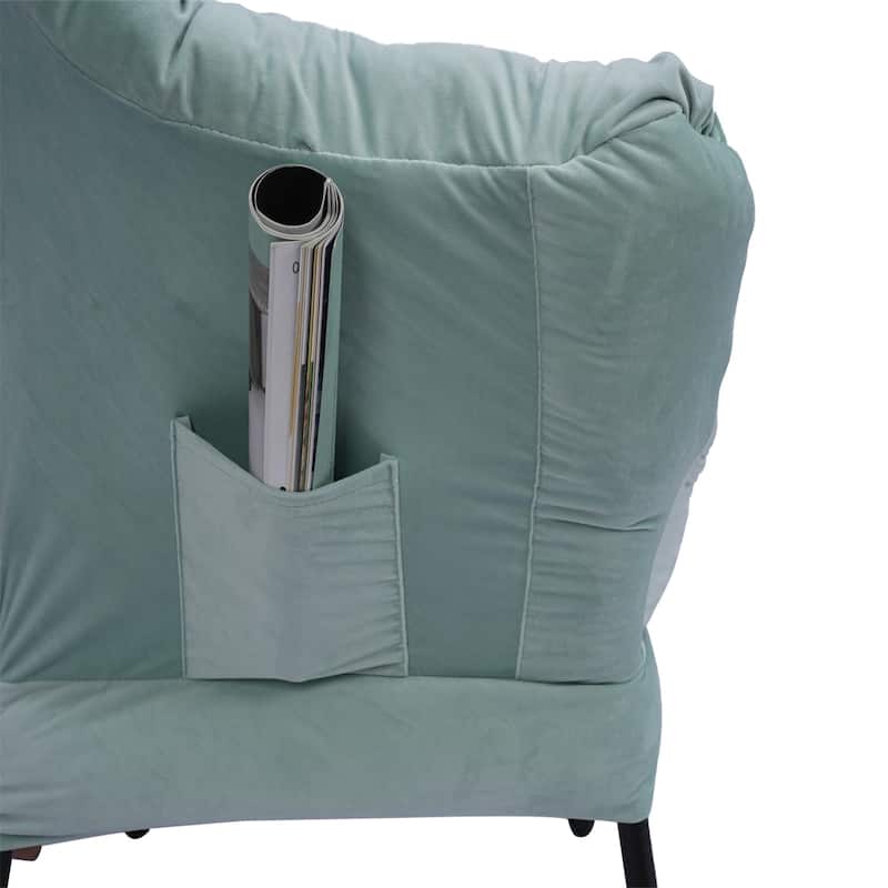 Tufted Accent Chair with Ottoman Cushion Chair Wingback Chair, Upholstered Chairs Lounge Chair with Armrests Side Pocket