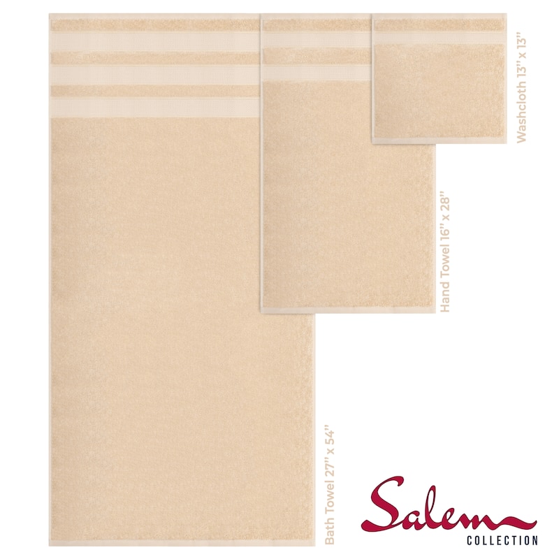 American Soft Linen Salem Bath Towel Set, 6 Piece Towels for Bathroom Large 100% Cotton 2 Bath Towels 2 Hand Towels 2 Washcloths