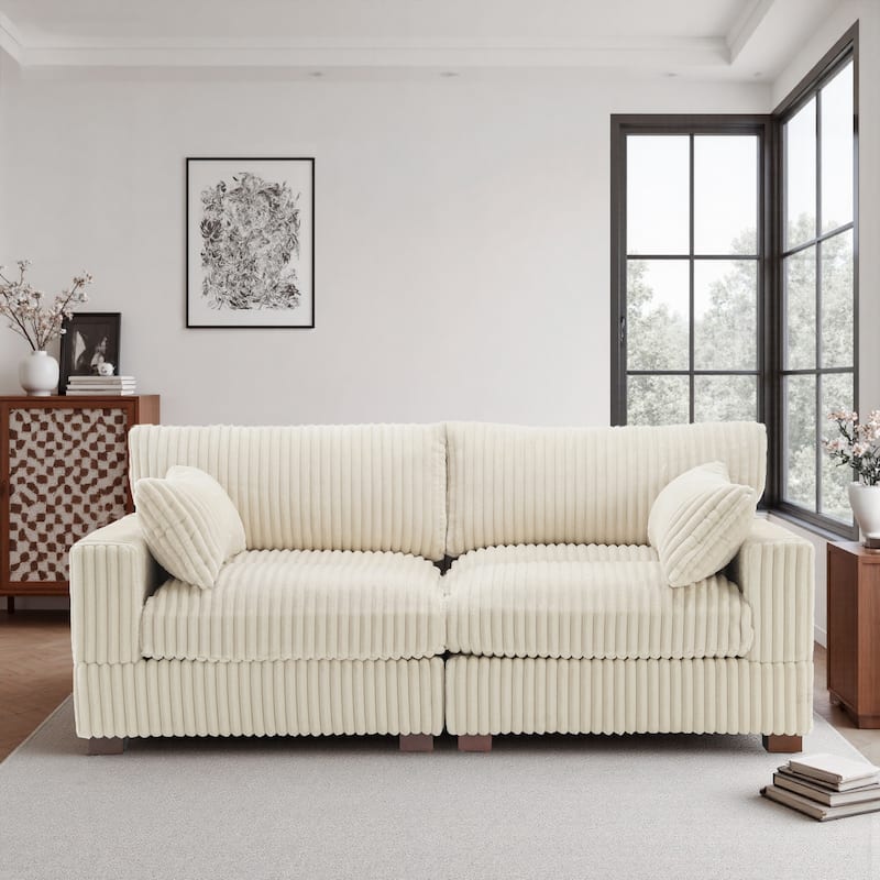 80"Plush Upholstery Loveseat Modular Sofa Couch