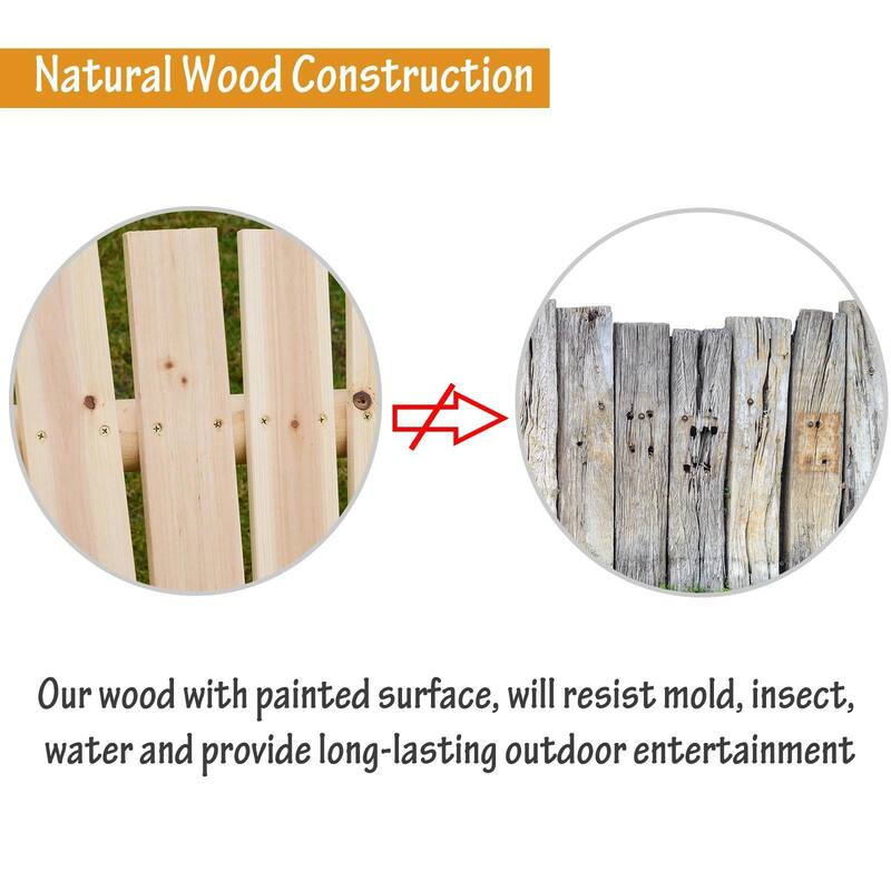 2-Seat Wooden Swing Bench, A-Frame, Stable Non-Slip, Solid Wood Garden