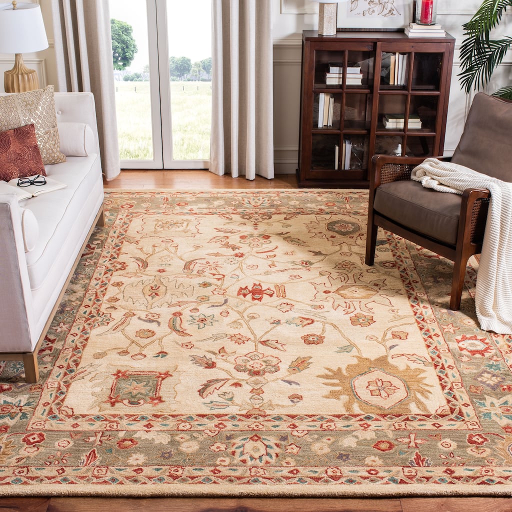 SAFAVIEH Handmade Anatolia Carol Traditional Oriental Hand-spun Wool Rug