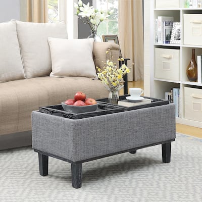 Storage Ottoman - Upholstered Footrest with Spacious Hidden Storage and Cushion Seat for Living Room Decor