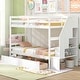 preview thumbnail 4 of 28, Costway Twin Over Twin Bunk Bed with Storage Stairs & Drawers - See Details White