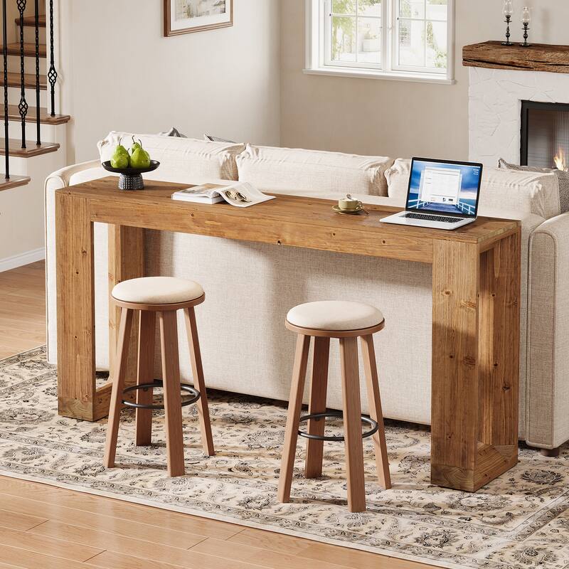 Sofa Table Behind Couch with Reinforced Base for Entryway