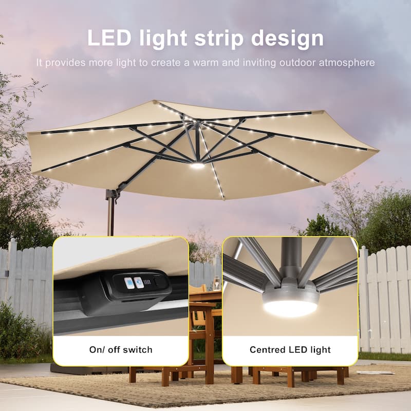 Outdoor 10FT LED Patio umbrella for Garden