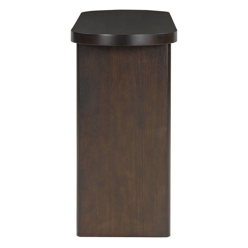 Elegant Minimalist Console Table with Rounded Edges and Sturdy Shelf Design for Entryway