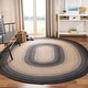 preview thumbnail 3 of 44, SAFAVIEH Handmade Braided Josefa Country Rug 6' x 9' Oval - Black/Grey - Oval