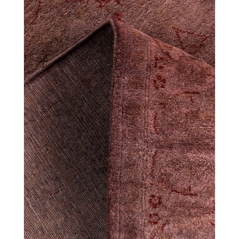 Contemporary Overdyed Wool Hand Knotted Runner - 3' 2" x 8' 4"