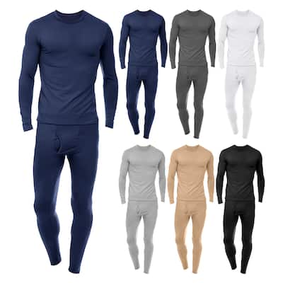 Mens Fleece Lined Thermal Underwear Set 3 Piece Winter Wardrobe Essential