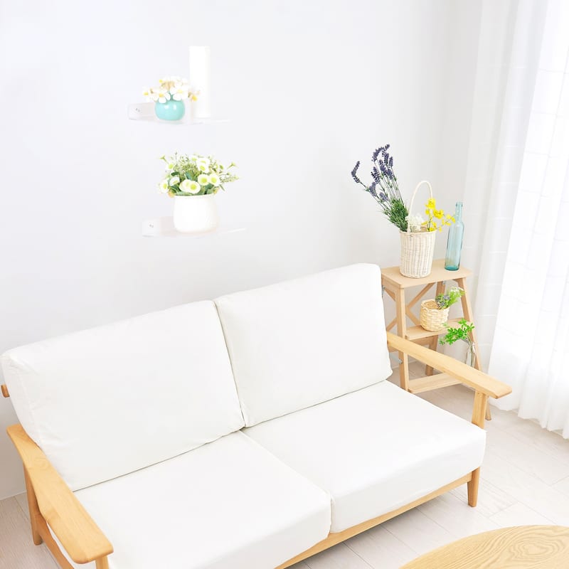 Acrylic Floating Shelves for Wall Storage, Clear Acrylic Shelves for Living Room and Kitchen Room Wall Display Shelf Clear