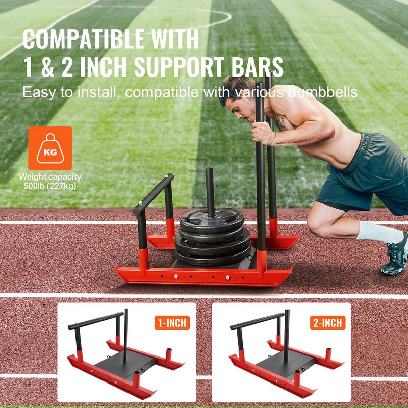 VEVOR Weight Training Pull Push Sled, Fitness Strength Speed Training Sled for Athletic Exercise and Speed Improvement
