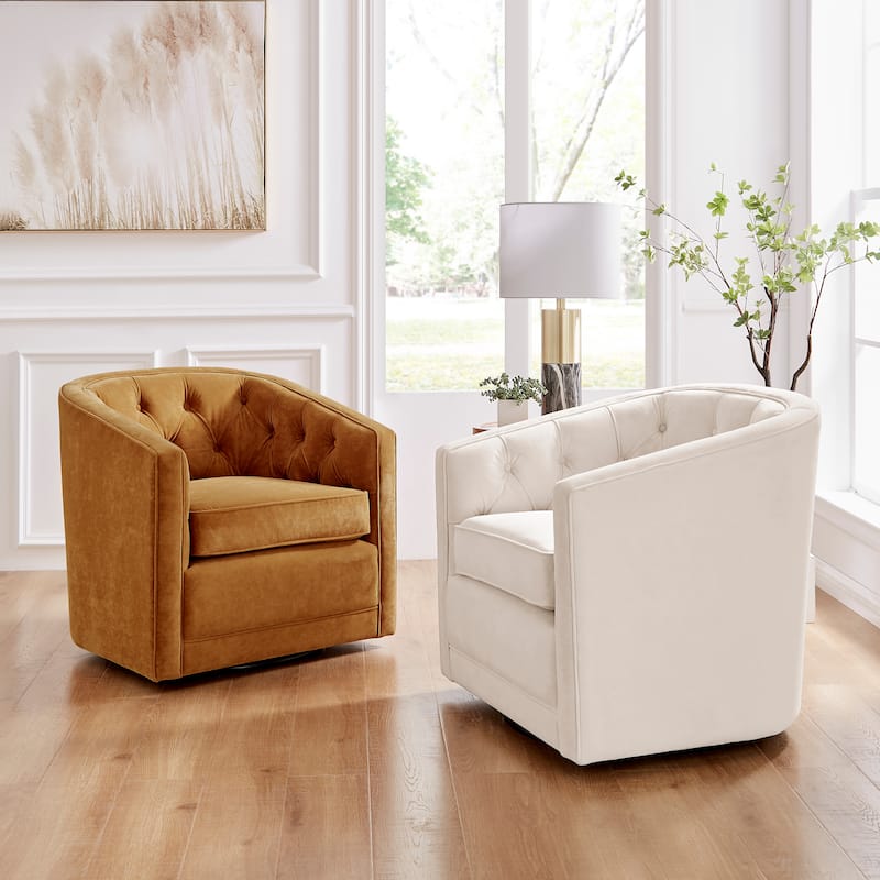 NPD Furniture Walsh Fabric Swivel Barrel Chair