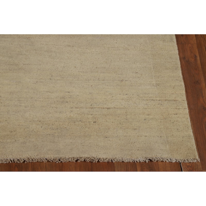 Solid Modern Gabbeh Oriental Area Rug Handmade Wool Carpet - 5'11"x 9'1"