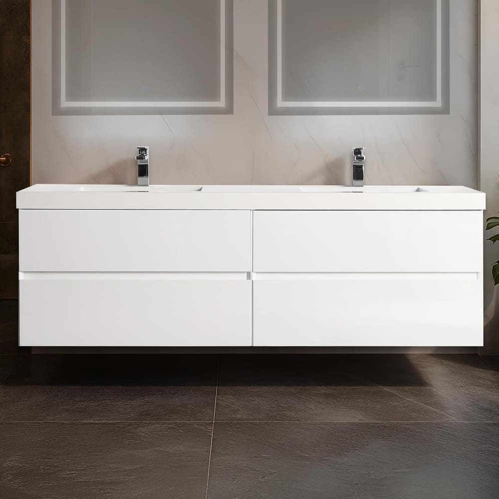 Blossom Assisi 72 Inch Wall Mounted Bathroom Vanity with Sink