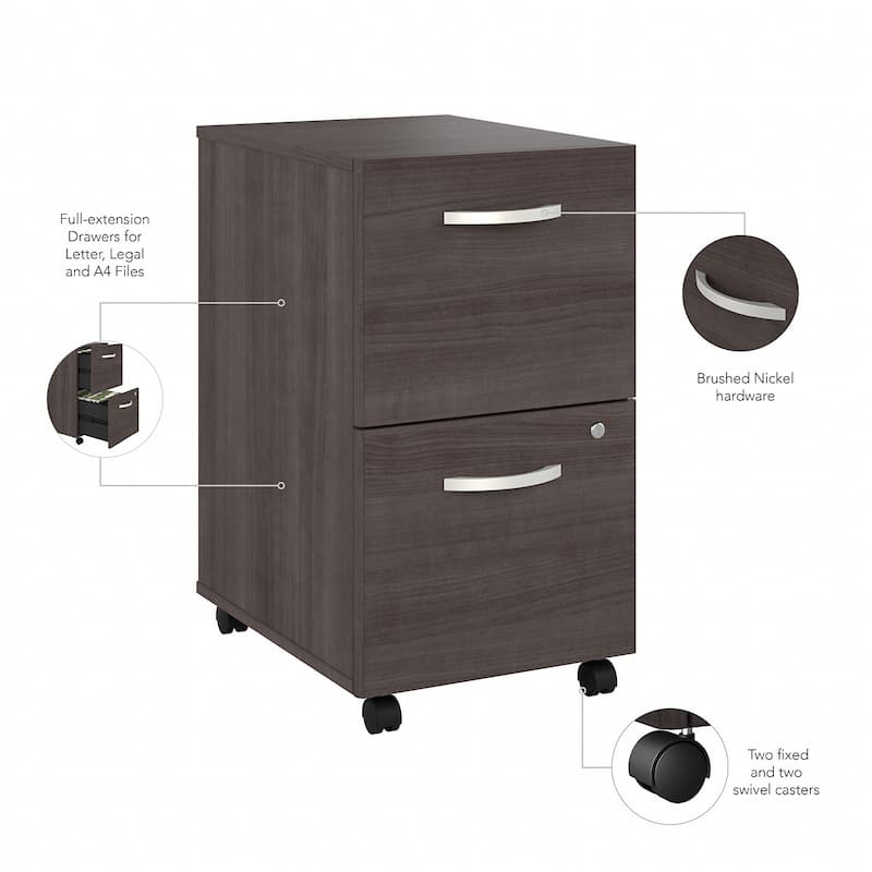 Hybrid 2 Drawer Mobile File Cabinet by Bush Business Furniture