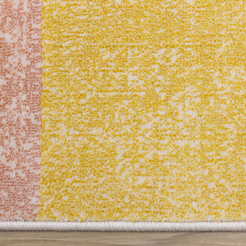 Bloom Collection - Colorful Blocks Area Rug, 5'3" x 7'7"