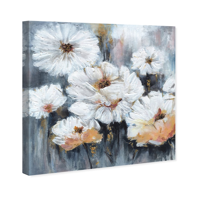 Wynwood Studio Canvas Floral and Botanical White Florals White and Copper Rustic Wall Art Canvas Print - White, Gray