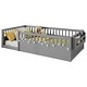 preview thumbnail 9 of 10, Twin Size Toddler Floor Bed Fence Bed with Guardrails, Grey