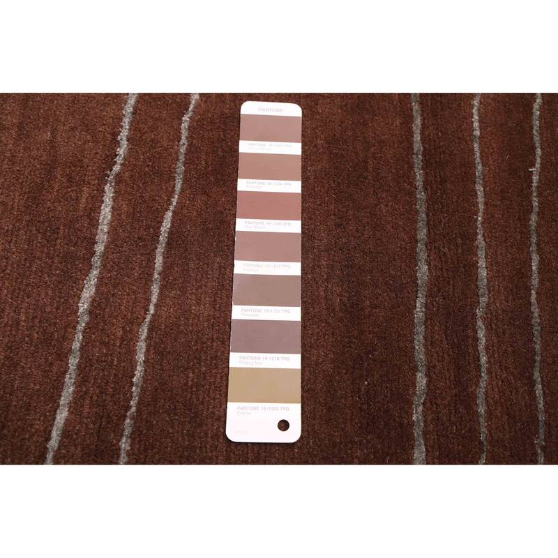 ECARPETGALLERY Hand-knotted Opulence Dark Brown Silk, Wool Rug - 9'0 x 12'0