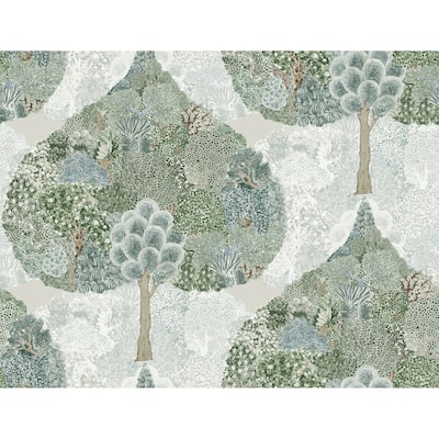 Ermont Green/Teal Unpasted Paper Unpasted Bohemian Mystic Forest Wallpaper Covers about 60.75 sq. ft.