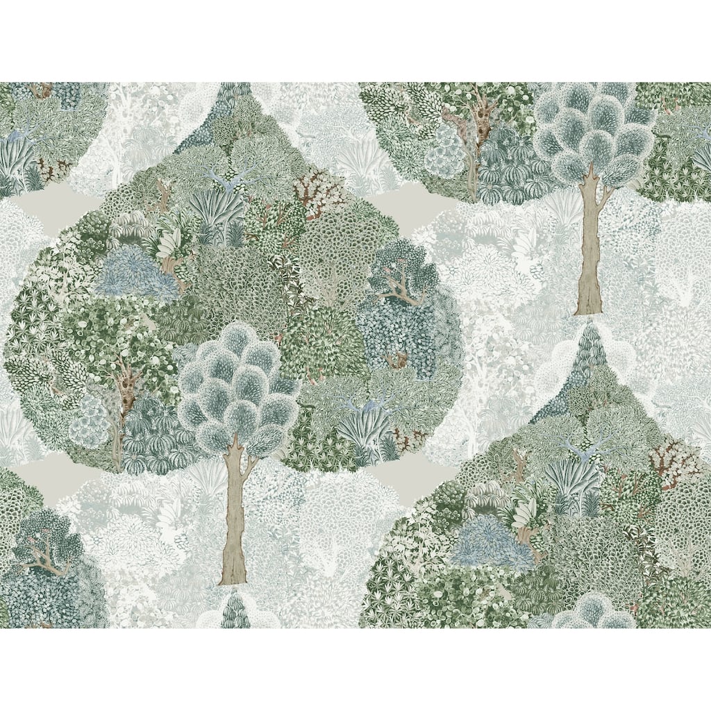 Ermont Green/Teal Unpasted Paper Unpasted Bohemian Mystic Forest Wallpaper Covers about 60.75 sq. ft.