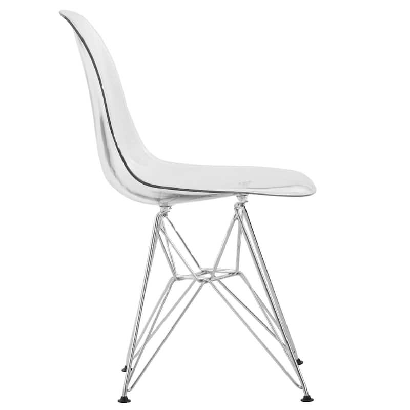 LeisureMod Cresco Molded 2-Tone Eiffel Side Chair - White Blue - 17"L x 18.4"W x 32"H