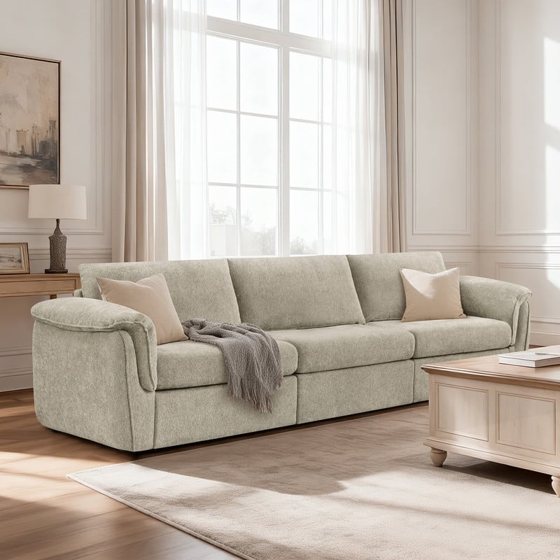 Spruce & Spring Modular Sectional Sofas with Optial Storage Console for Living Room