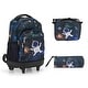 preview thumbnail 15 of 26, 20-Inch 3PCS Kids Rolling Luggage Set, Trolley Backpack with Lunch Bag and Pencil Case for Girls, Suitcase with Mermaid Pattern Black