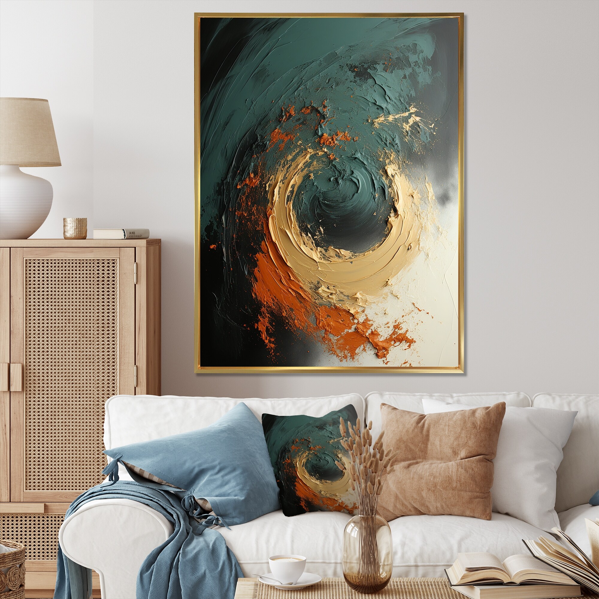 Wall Mural Orange motif - background with numerous ornaments and scratch  effect - bimago, image size:2000x2000