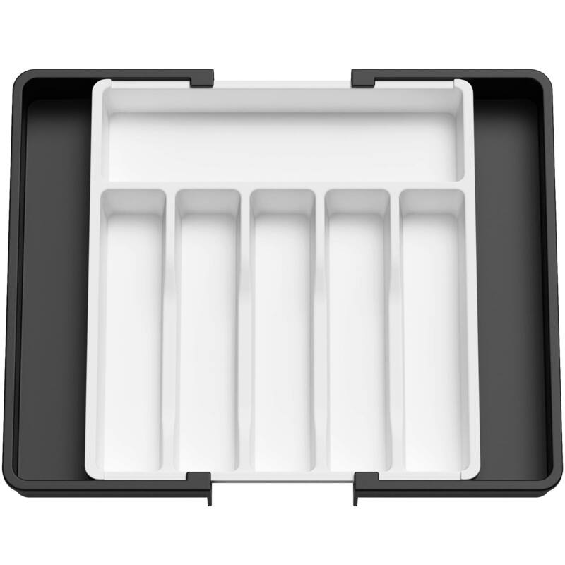 BPA-Free Expandable Silverware Drawer Organizer-Pink Large - White&black