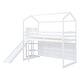 preview thumbnail 7 of 27, Modern 3 Beds In 1 Twin Size Wood House Loft bed With Slide,Storage Shelves And Light