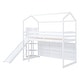 preview thumbnail 7 of 5, Twin Size House Loft Bed with Slide, Shelves, and Light Feature