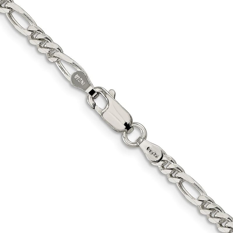 Curata 925 Sterling Silver 4mm Figaro Chain Necklace (Lobster)